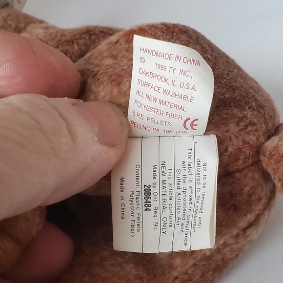 Ty Beanie Baby - Peacan the Brown Bear Plush Stuffed Animal Toy - Picture 9 of 9